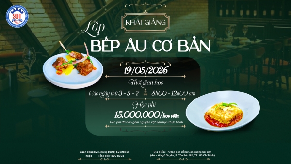 (Thông báo khai giảng lớp Bếp Âu cơ bản)