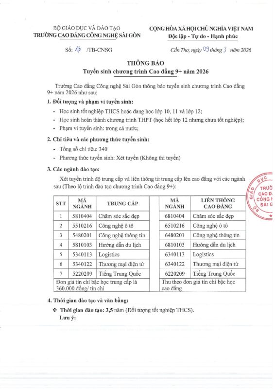 Trường Cao Đẳng Công Nghệ Sài Gòn