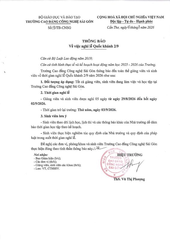 Trường Cao Đẳng Công Nghệ Sài Gòn